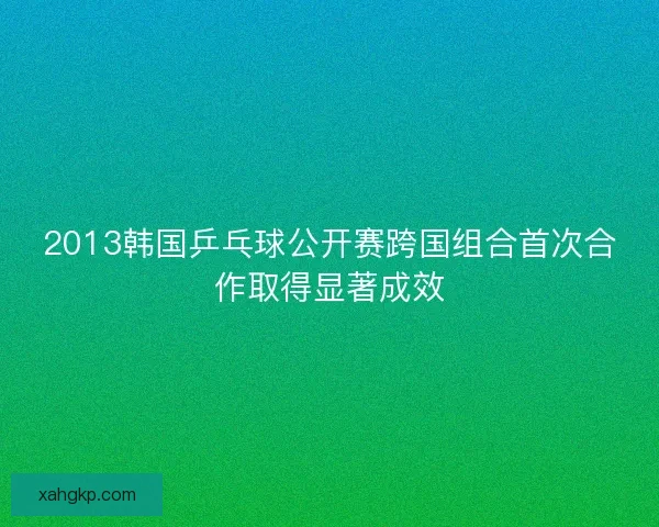 2013韩国乒乓球公开赛跨国组合首次合作取得显著成效